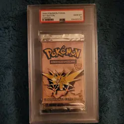 Pokemon WOTC 1st Edition Fossil Booster Pack- Zapdos Artwork PSA 10 GEM MINT - Image 1