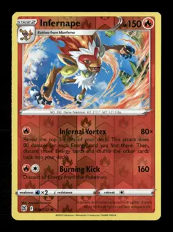 Infernape Reverse Holo Holo Rare SWSH09: Brilliant Stars 026/172 NM Pokemon LP - Image 1
