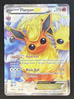 2016 Pokemon TCG Flareon EX #RC28/RC32 Generations Holo Full Art Heavy Play Cute - Image 1