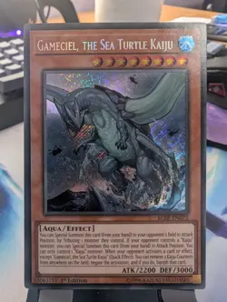 YuGiOh! Gameciel, The Sea Turtle Kaiju BLRR-EN075 Secret Rare 1st Ed - Image 1