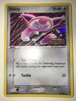 Skitty 62/108- EX Power Keepers - Stamped Pokemon Card MP-HP - Image 1