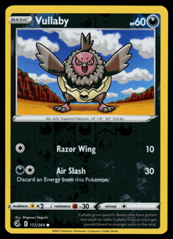 Pokemon Card - SWSH - Fusion Strike Vullaby 172/264 Reverse Holo - NM - Image 1