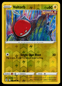 Pokemon Card - SWSH - Fusion Strike Voltorb 087/264 Reverse Holo - NM - Image 1