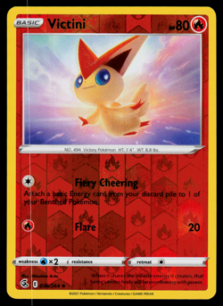 Pokemon Card - SWSH - Fusion Strike Victini 036/264 Reverse Holo - NM - Image 1