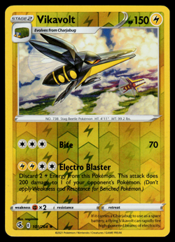 Pokemon Card - SWSH - Fusion Strike Vikavolt 101/264 Reverse Holo - NM - Image 1