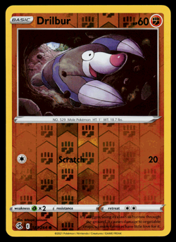 Pokemon Card - SWSH - Fusion Strike Drilbur 147/264 Reverse Holo - NM - Image 1