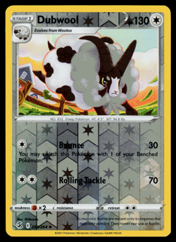 Pokemon Card - SWSH - Fusion Strike Dubwool 223/264 Reverse Holo - NM - Image 1