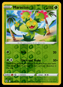 Pokemon Card - SWSH - Fusion Strike Maractus 012/264 Reverse Holo - NM - Image 1