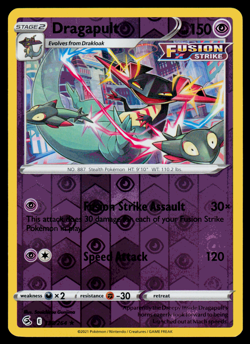Pokemon Card - SWSH - Fusion Strike Dragapult 130/264 Reverse Holo - NM - Image 1
