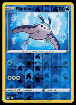 Pokemon Card - SWSH - Fusion Strike Mantine 061/264 Reverse Holo - NM - Image 1