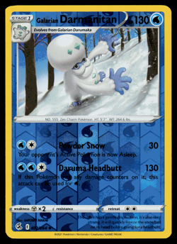 Pokemon Card - SWSH - Fusion Strike Galarian Darmanitan 072/264 Reverse Holo NM - Image 1