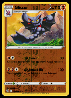 Pokemon Card - SWSH - Fusion Strike Gliscor 141/264 Reverse Holo - NM - Image 1