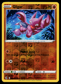 Pokemon Card - SWSH - Fusion Strike Gligar 140/264 Reverse Holo - NM - Image 1