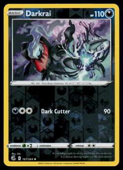 Pokemon Card - SWSH - Fusion Strike Darkrai 167/264 Reverse Holo - NM - Image 1