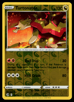 Pokemon Card - SWSH - Fusion Strike Turtonator 198/264 Reverse Holo - NM - Image 1