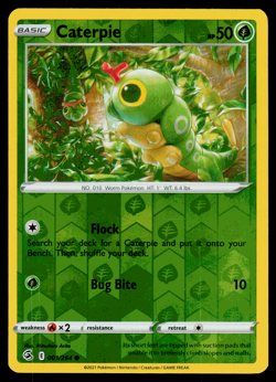 Pokemon Card - SWSH - Fusion Strike Caterpie 001/264 Reverse Holo - NM - Image 1