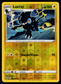 Pokemon Card - SWSH - Fusion Strike Luxray 093/264 Reverse Holo - NM - Image 1