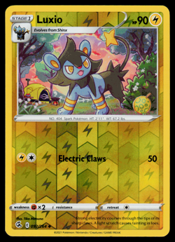 Pokemon Card - SWSH - Fusion Strike Luxio 092/264 Reverse Holo - NM - Image 1