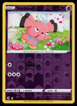 Pokemon Card - SWSH - Fusion Strike Snubbull 115/264 Reverse Holo - NM - Image 1