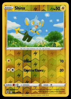 Pokemon Card - SWSH - Fusion Strike Shinx 091/264 Reverse Holo - NM - Image 1