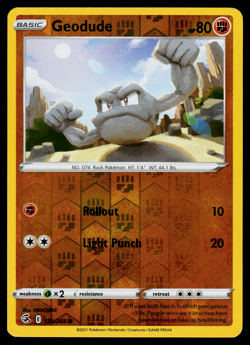 Pokemon Card - SWSH - Fusion Strike Geodude 135/264 Reverse Holo - NM - Image 1