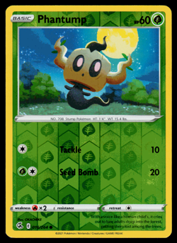 Pokemon Card - SWSH - Fusion Strike Phantump 016/264 Reverse Holo - NM - Image 1