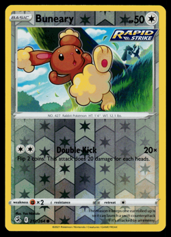 Pokemon Card - SWSH - Fusion Strike Buneary 212/264 Reverse Holo - NM - Image 1