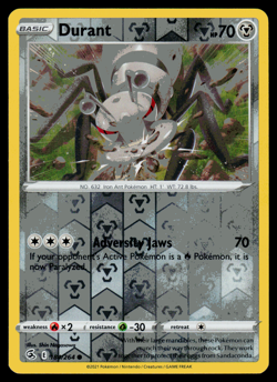Pokemon Card - SWSH - Fusion Strike Durant 184/264 Reverse Holo - NM - Image 1