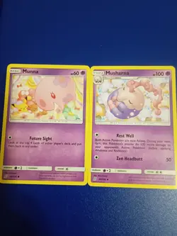 x2 pokemon cards Munna Musharna unified minds 86/236 89/236 - Image 1