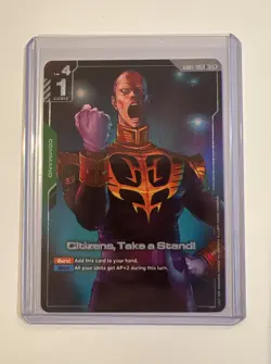 CITIZENS, TAKE A STAND! (R+) (GD-01) HOLOFOIL ALT ART GUNDAM CARD GAME - Image 1