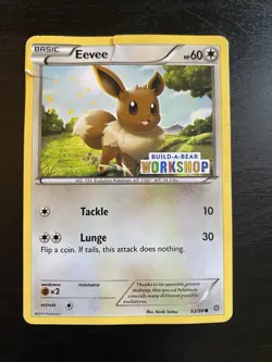 Pokemon TCG Eevee Build A Bear Workshop Promo Card 63/98 Damaged! - Image 1