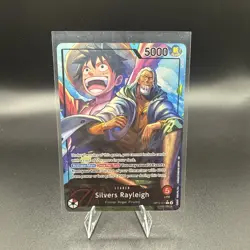 One Piece Card Game Silvers Rayleigh Alt Art OP12-001 Leader Rare NM English - Image 1