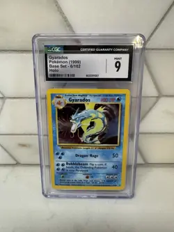 Gyarados 6/102 Base Set Unlimited Holo Rare Pokemon 1999 CGC 9 - Image 1
