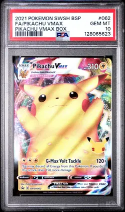 2021 POKEMON SWSH BLACK STAR PROMO PIKACHU VMAX BOX #SWSH062 PIKACHU VMAX PSA 10 - Image 1