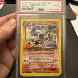2002 Pokemon Neo Destiny #7 Dark Houndoom Holo PSA 8 NM-MINT - Image 1
