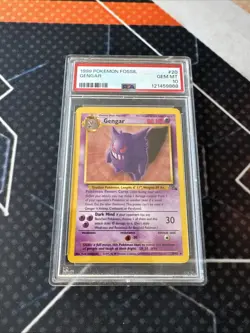 Pokemon Gengar Fossil Unlimited NON Holo Rare #20 PSA 10 Gem Mint - Image 2