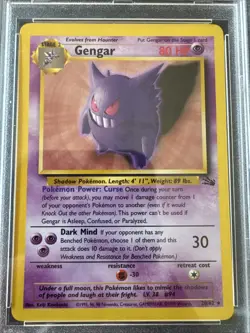 Pokemon Gengar Fossil Unlimited NON Holo Rare #20 PSA 10 Gem Mint - Image 3