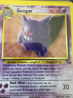 Pokemon Gengar Fossil Unlimited NON Holo Rare #20 PSA 10 Gem Mint - Image 4