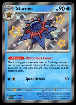 Starmie 119/091 Paldean Fates Holo Shiny Rare Pokemon Card - Image 1