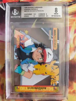 Pokemon Card Japanese Carddass Vending Anime BGS Beckett 8 Pikachu Ash Movie 20 - Image 2