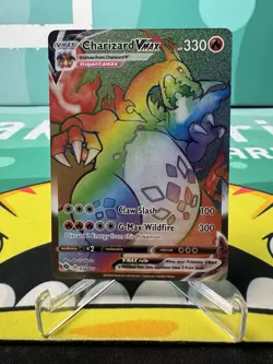 Pokemon TCG Champions Path Rainbow Charizard VMAX Secret Rare Card 74/73 MINT - Image 1