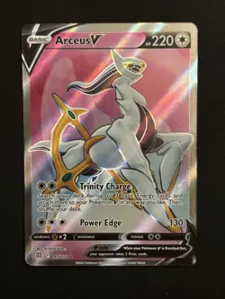 Pokemon TCG Arceus v 165/172 SWSH Brilliant Stars Ultra Rare Card NM Condition - Image 1