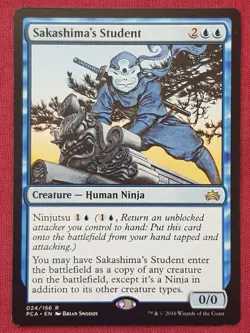 Magic The Gathering PLANECHASE ANTHOLOGY PCA SAKASHIMA'S STUDENT blue card MTG - Image 1