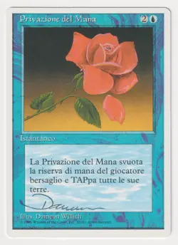 Signed Italian Mana Short Proof LP 4th Artist Dameon Willich 1995 MTG Magic AP! - Image 1