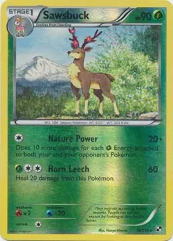 Pokemon - Sawsbuck - 14/114 - Rare - Reverse Holo - Black and White - NM - Image 1
