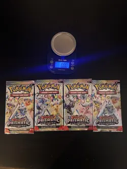 4 X HEAVY 23.10g+ Prismatic Evolutions Booster Packs / Pokemon - Image 2