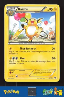 2012 Pokemon BW Next Destinies 40/99 Raichu - Image 1