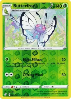 Pokemon - Butterfree - 003/192 - Rare - Reverse Holo - Sword & Shield - Rebel Cl - Image 1