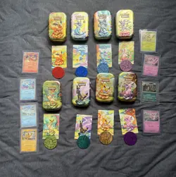 EMPTY Pokemon Prismatic Evolutions Mini Tins Opened No Packs Full Set Of 8 - Image 1