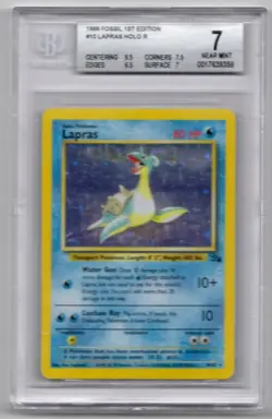 Pokemon Lapras Holo 10/62 Fossil Unlimited BGS 7 Label Error - Image 1
